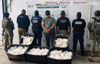 Aseguran 200 kilos de metanfetamina ocultos en carretes industriales en Sonora; hay un detenido